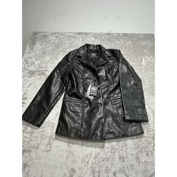 Reportage Jackets & Blazers - Reportage RGA Leather Jacket Men's‎ Size Small Black Buttons See Flaws NWT